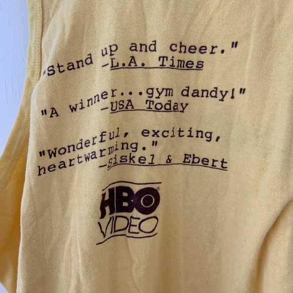 Vintage Hoosiers 1986 Movie Promo Basketball JerseyStyle HBO Tank Yellow Size XL - Picture 9 of 12